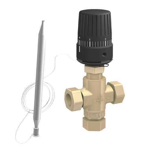 3 ways thermostatic valve