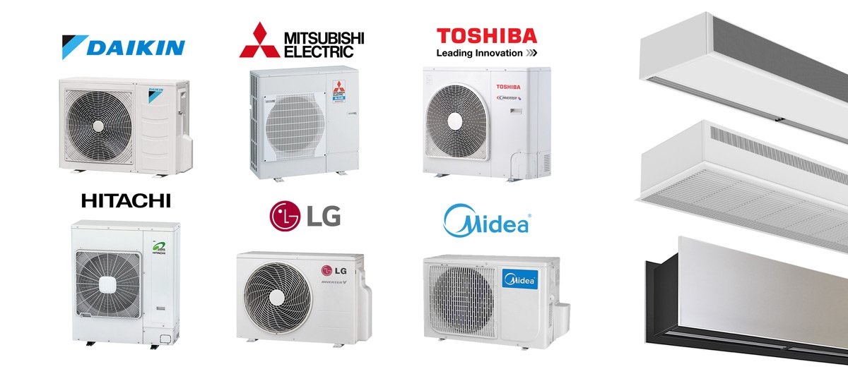 Heat pump air curtains