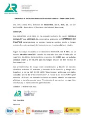 Nuvohla: Eficiencia contra bacterias y hongos - Superficie - Laboratorios Reig 