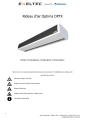 Notice technique rideau d'air Optima
