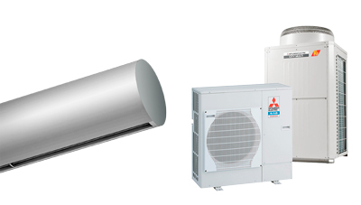 Luftridå för värmepump, Rund DX för MITSUBISHI ELECTRIC