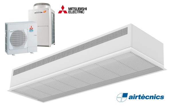 Dam DX innfelt luftgardin for varmepumpebasert MITSUBISHI ELECTRIC