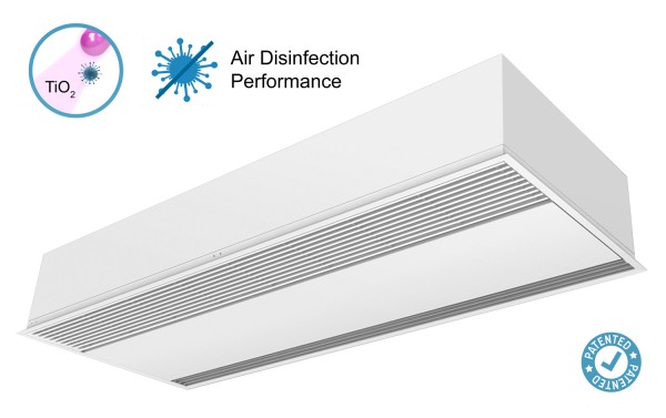 Cortina de ar Windbox embutida com tecnologia Kleenfan