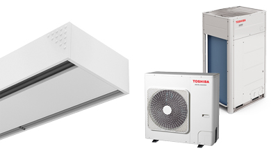 Zračna zavesa Dam DX s toplotno črpalko za TOSHIBA