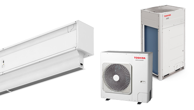 Zračna zavesa Invisair DX s toplotno črpalko za TOSHIBA