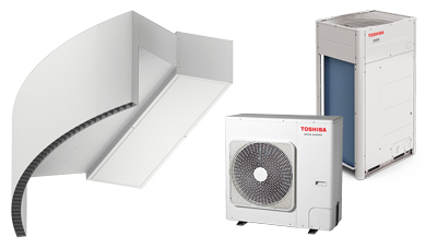 Zračna zavesa Rotowind DX s toplotno črpalko za TOSHIBA