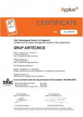 ISO 9001:2015 Certificate - Airtècnics