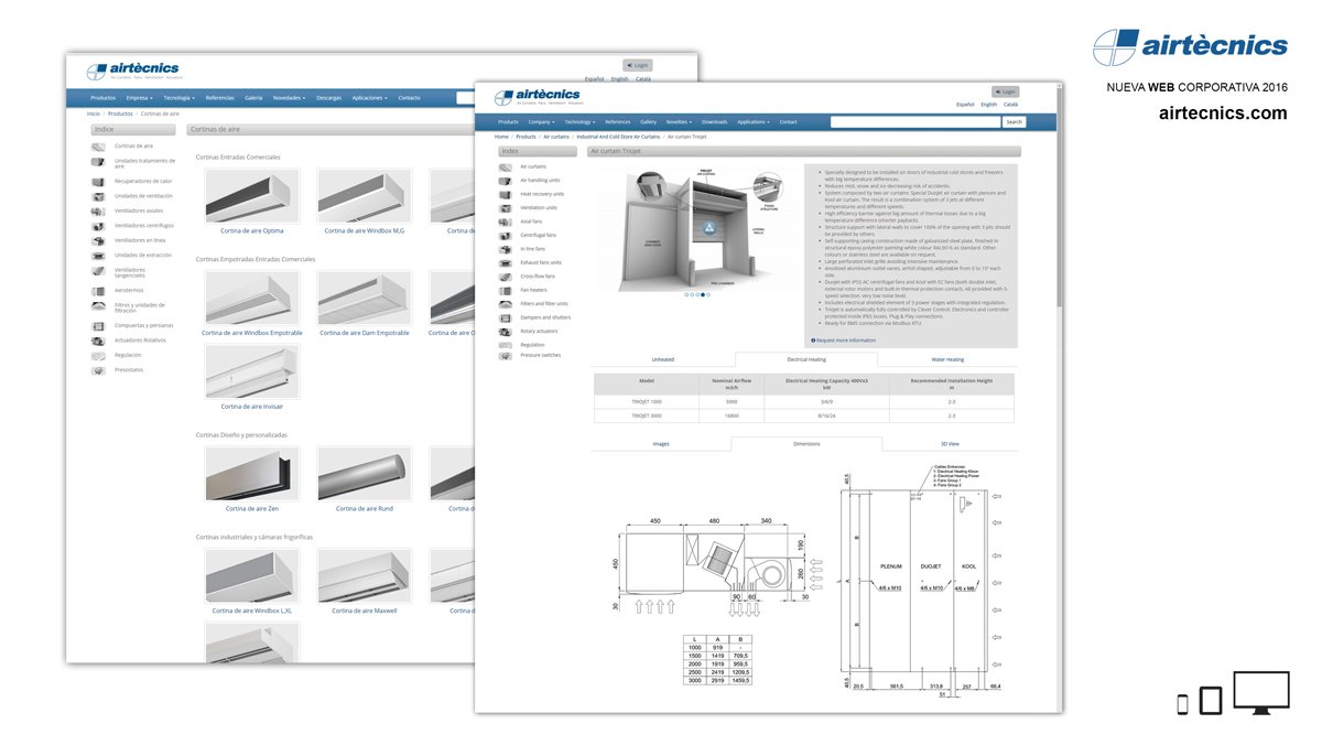 Exposición de cortines de aire web nueva