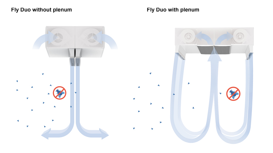 Two version of Fly Duo application for fly air curtains