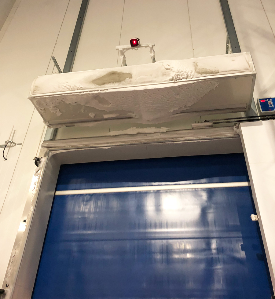 Frozen air curtain